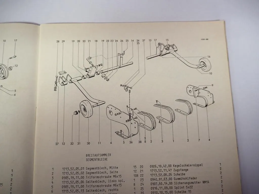 Welger RP165 Rundballenpresse Ersatzteilliste 1991