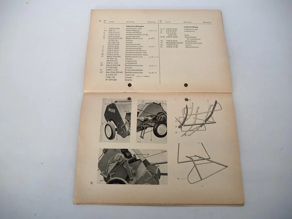 Welger WSA450 Aufsammelpresse Ersatzteilliste Bedienungsanleitung 1963
