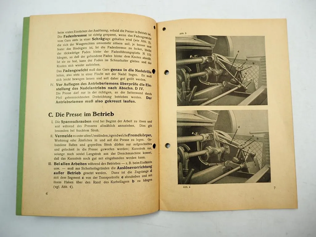 Welger WSP 20 25 30 Schwingkolbenpresse Betriebsanleitung Ersatzteilliste 1952