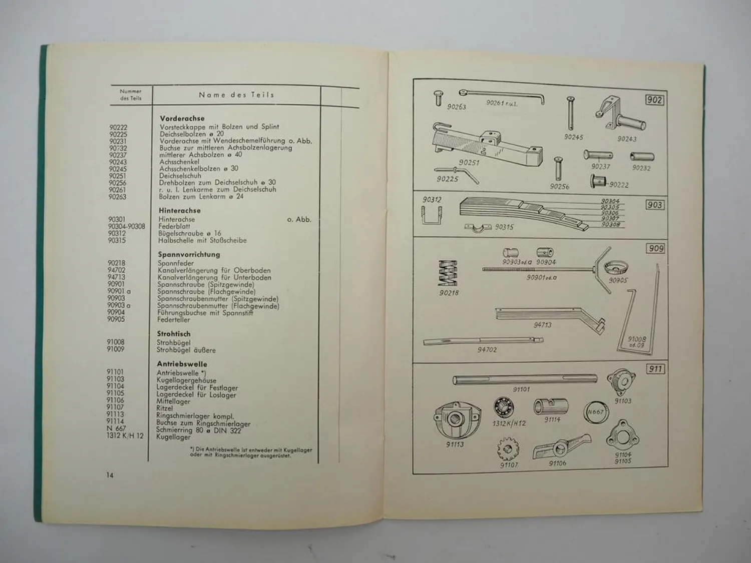 Welger WSP90 Schwingkolbenpresse Betriebsanleitung Ersatzteilliste 1940/50er J.