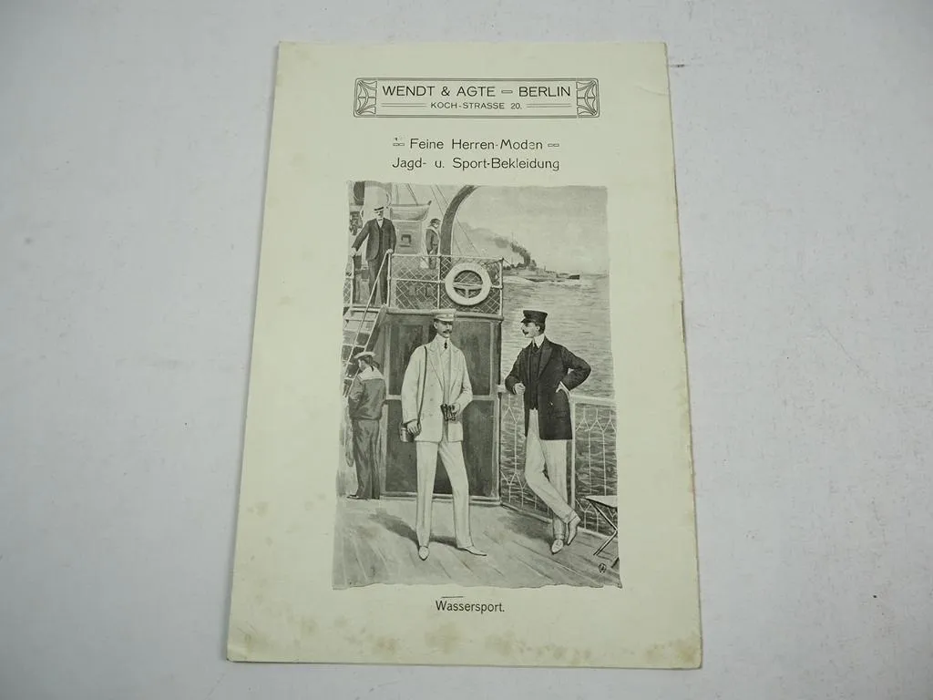 Wendt & Agte Berlin Herren Damen Mode Katalog 1906 mit 8 Seiten Kochstrasse 20