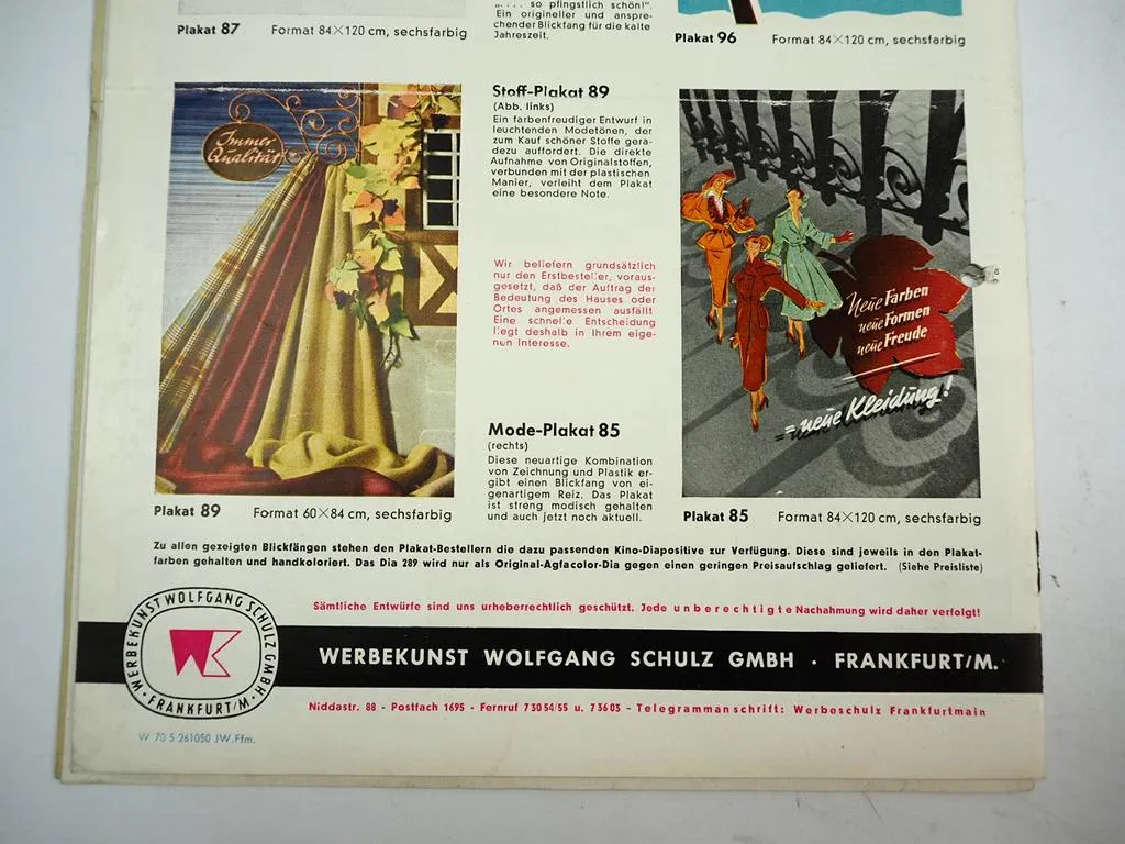 Werbe Union Werbekunst Frankfurt 4x Prospekt mit Werbung Weihnachten 1950er J.