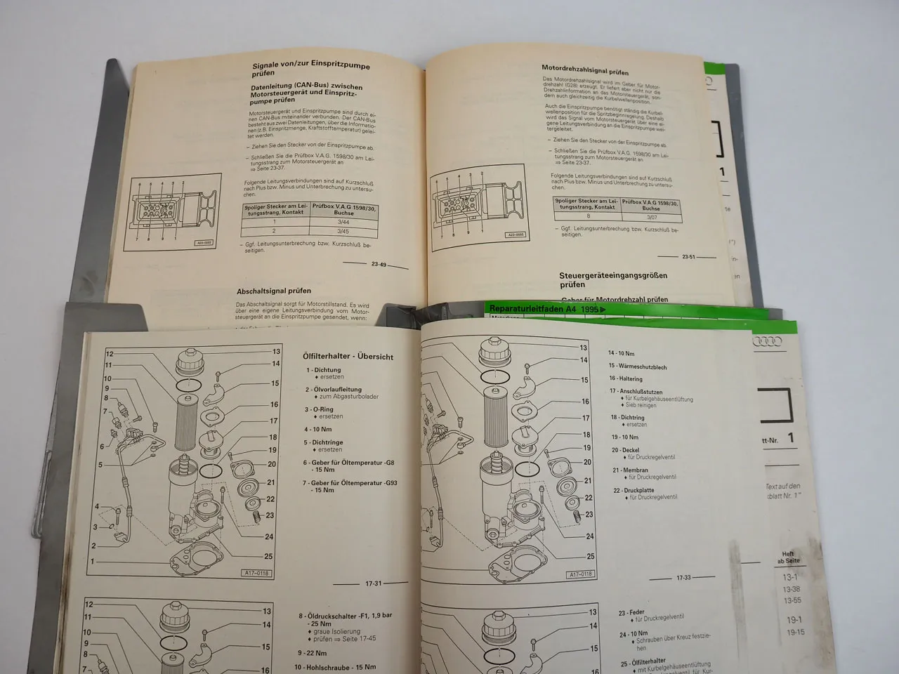 Werkstatthandbuch Audi A4 B5 2.5 TDI Motor AFB Instandsetzung Reparaturleitfaden