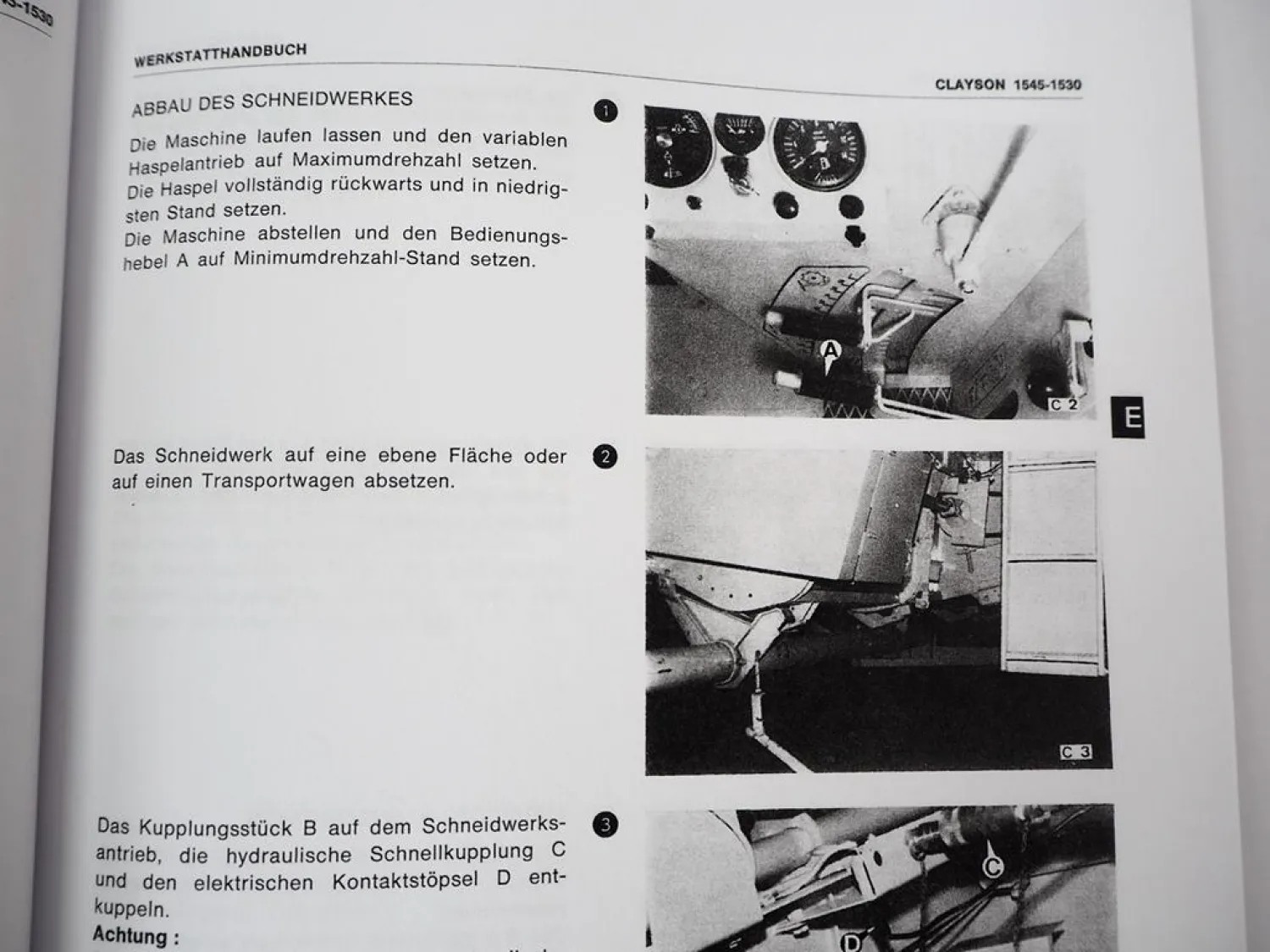 Werkstatthandbuch Clayson 1530 und 1545 Mähdrescher - Reparaturleitfaden