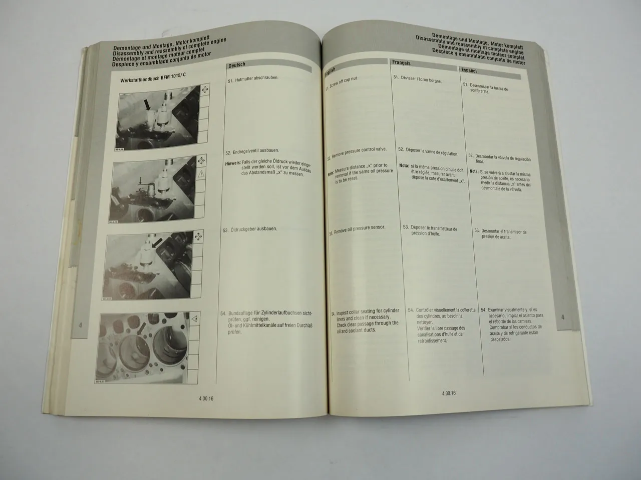 Werkstatthandbuch Deutz BFM 1015 1015C Motor Reparaturanleitung 1996