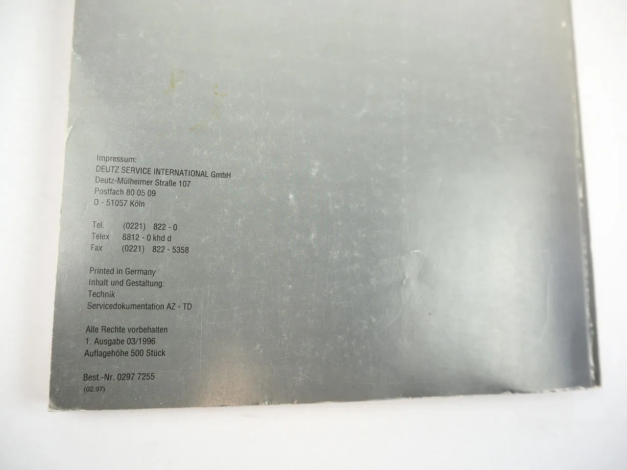 Werkstatthandbuch Deutz BFM 1015 1015C Motor Reparaturanleitung 1996