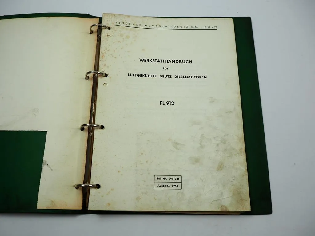 Werkstatthandbuch Deutz F2L F3L F4L F6L 912 Dieselmotor Reparaturanleitung 1968