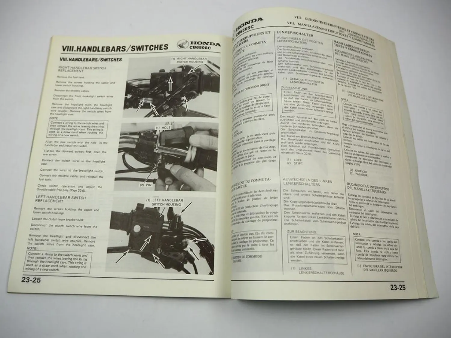 Werkstatthandbuch Honda CB650 SCc RC08 Ergänzung 1982 Shop Manual Supplement