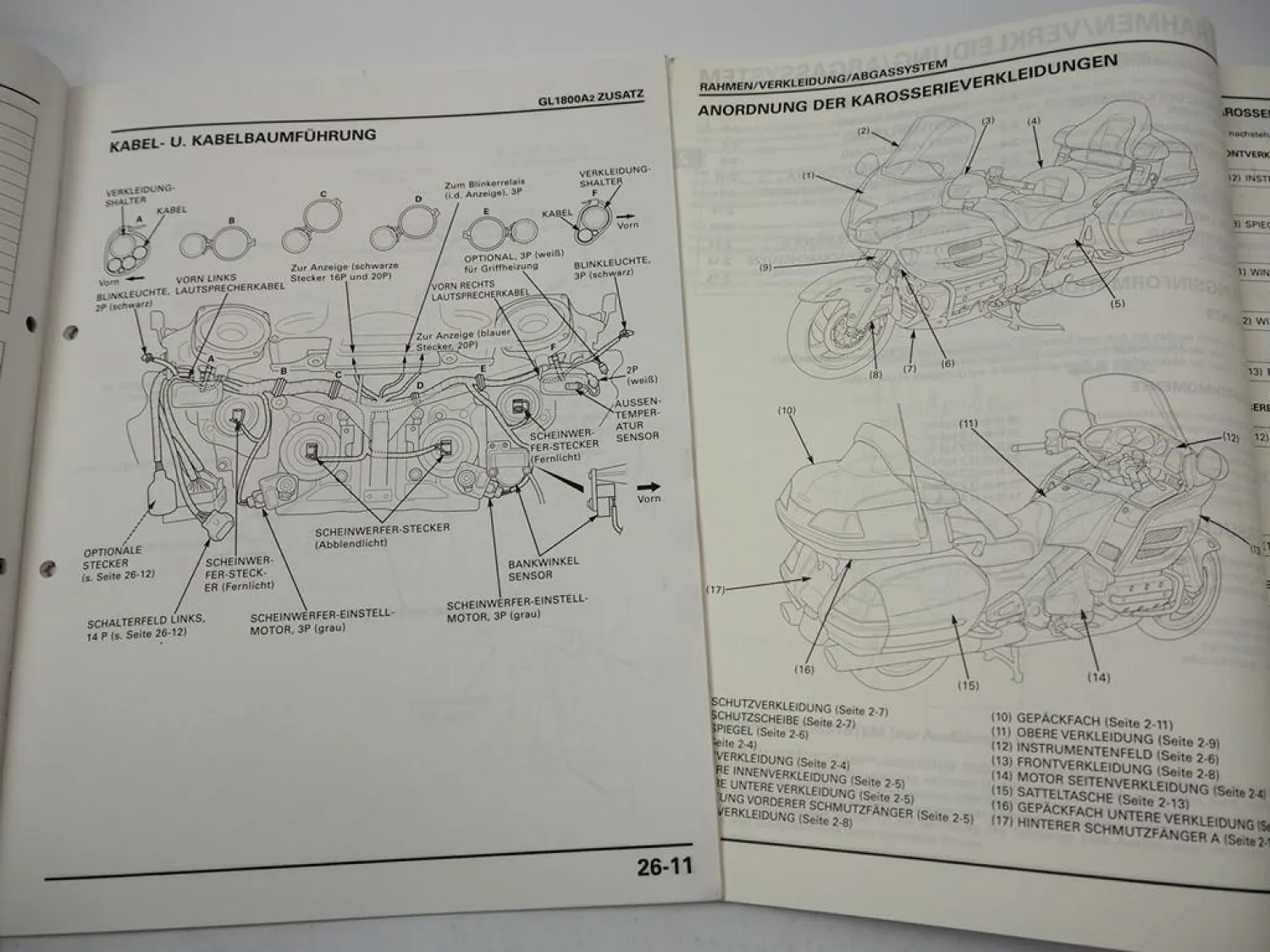 Werkstatthandbuch Honda GL1800A Goldwing Reparaturanleitung 2001 - 2003 A1 A2 A3