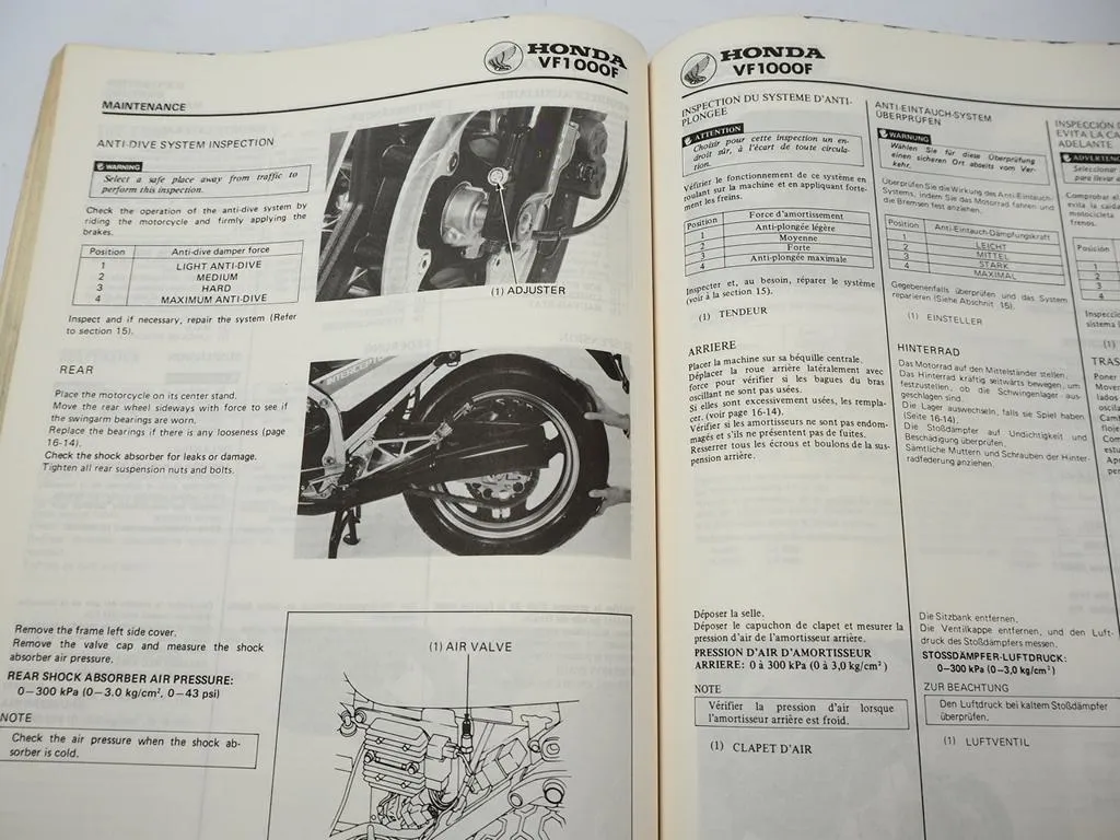 Werkstatthandbuch Honda VF1000F Interceptor SC15 1984 Reparaturanleitung
