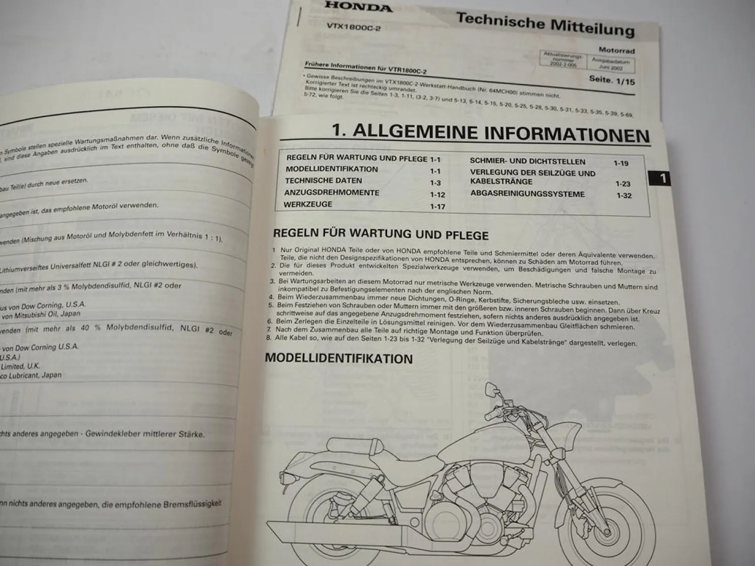 Werkstatthandbuch Honda VTX 1800 C SC46 Classic Original Reparaturanleitung 2001