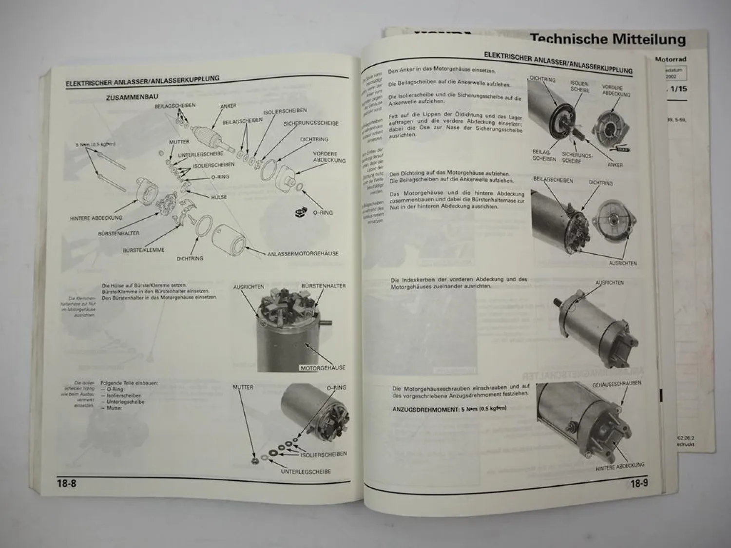 Werkstatthandbuch Honda VTX 1800 C SC46 Classic Original Reparaturanleitung 2001