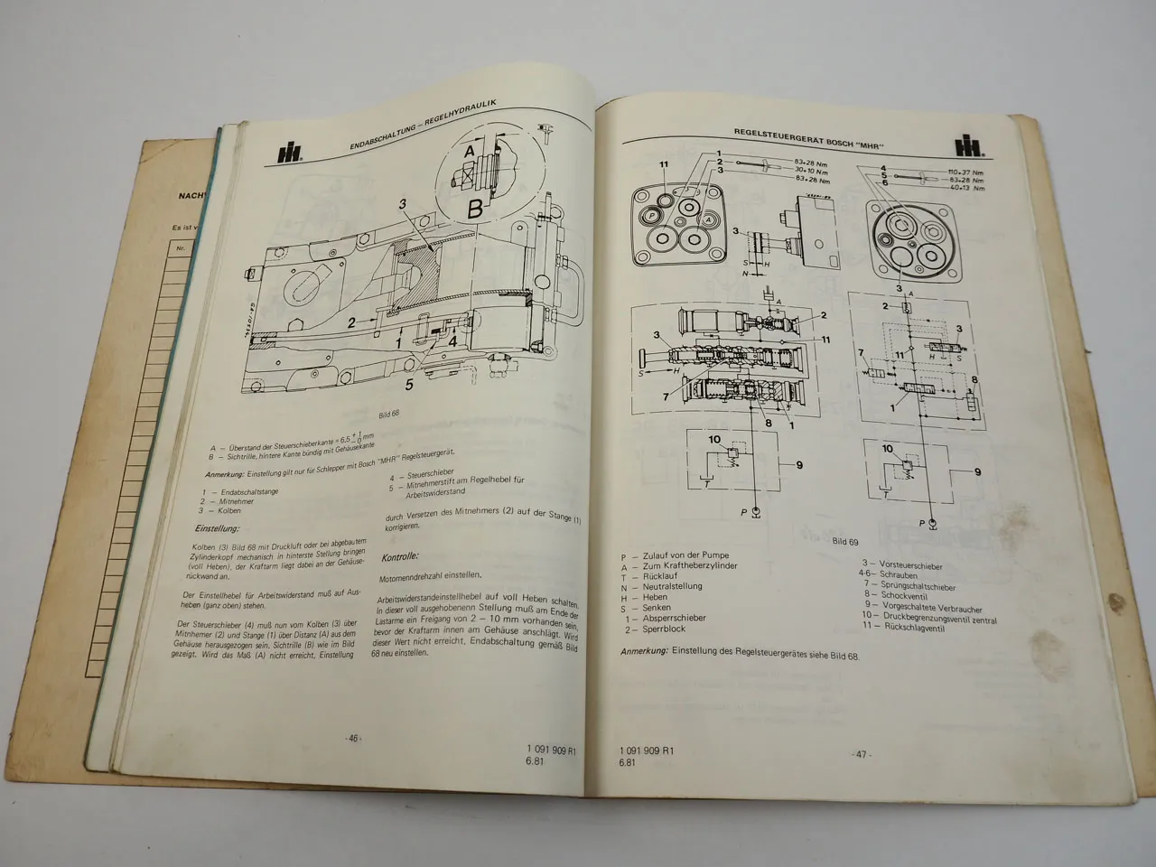 IHC 743XL bis 1455XL Control Center XL Serie Werkstatthandbuch Reparatur 1981