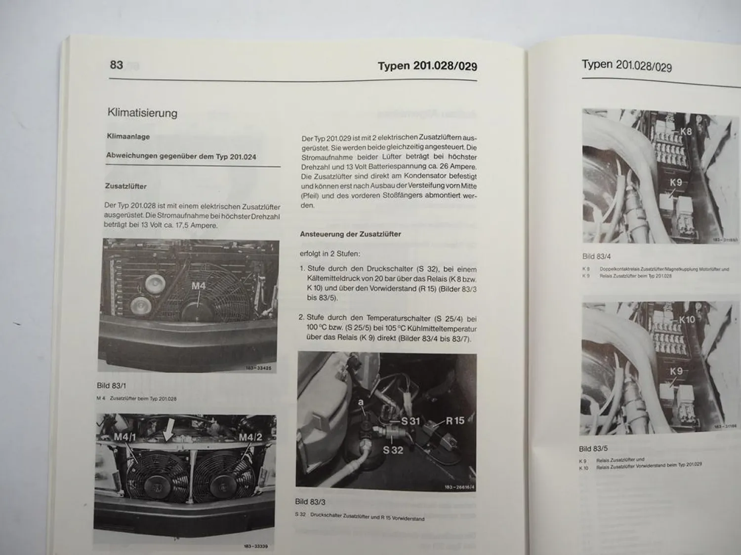 Werkstatthandbuch Mercedes Benz 420SL 300TD 190E 2.3 190E 2.6 Neuerungen 1986