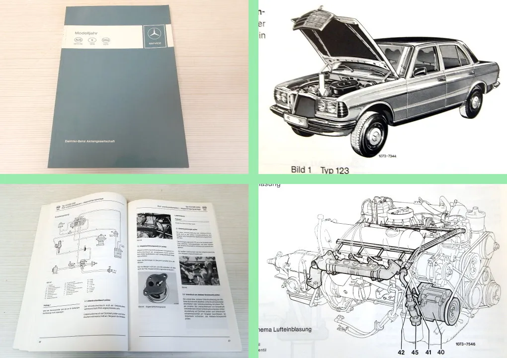 Werkstatthandbuch Mercedes Benz M110 117 450 SL SLC Australien USA Schweden 1977