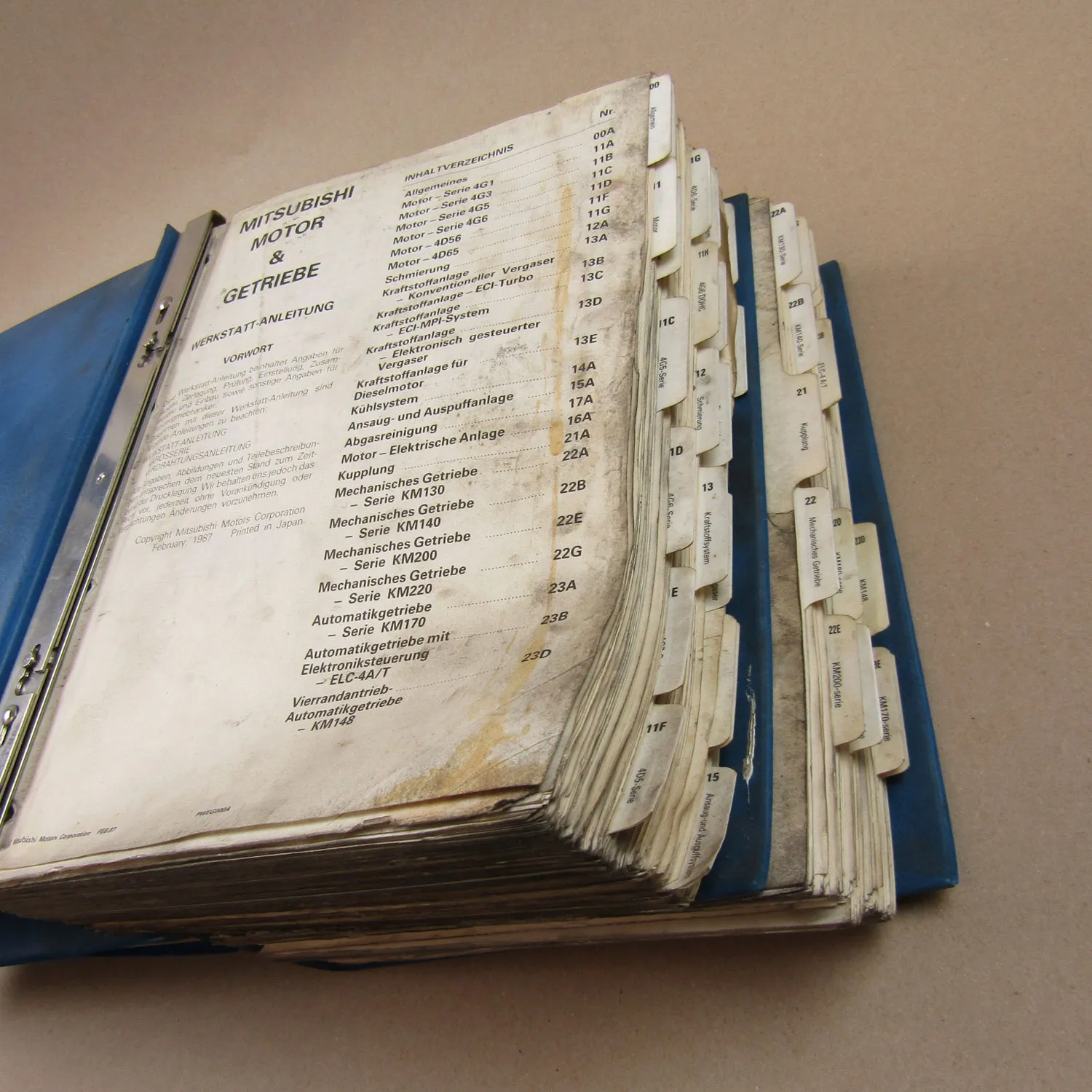 Werkstatthandbuch Mitsubishi Motor 4G1 - 4G6 Getriebe Automatikgetriebe 1987