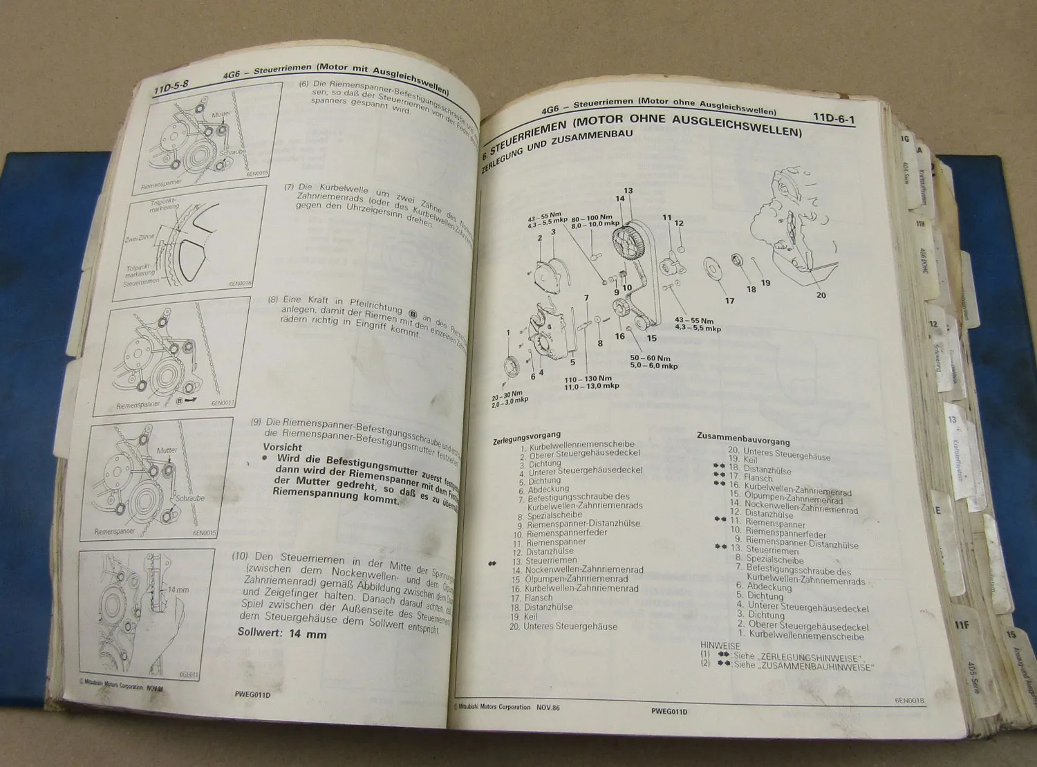 Werkstatthandbuch Mitsubishi Motor 4G1 - 4G6 Getriebe Automatikgetriebe 1987