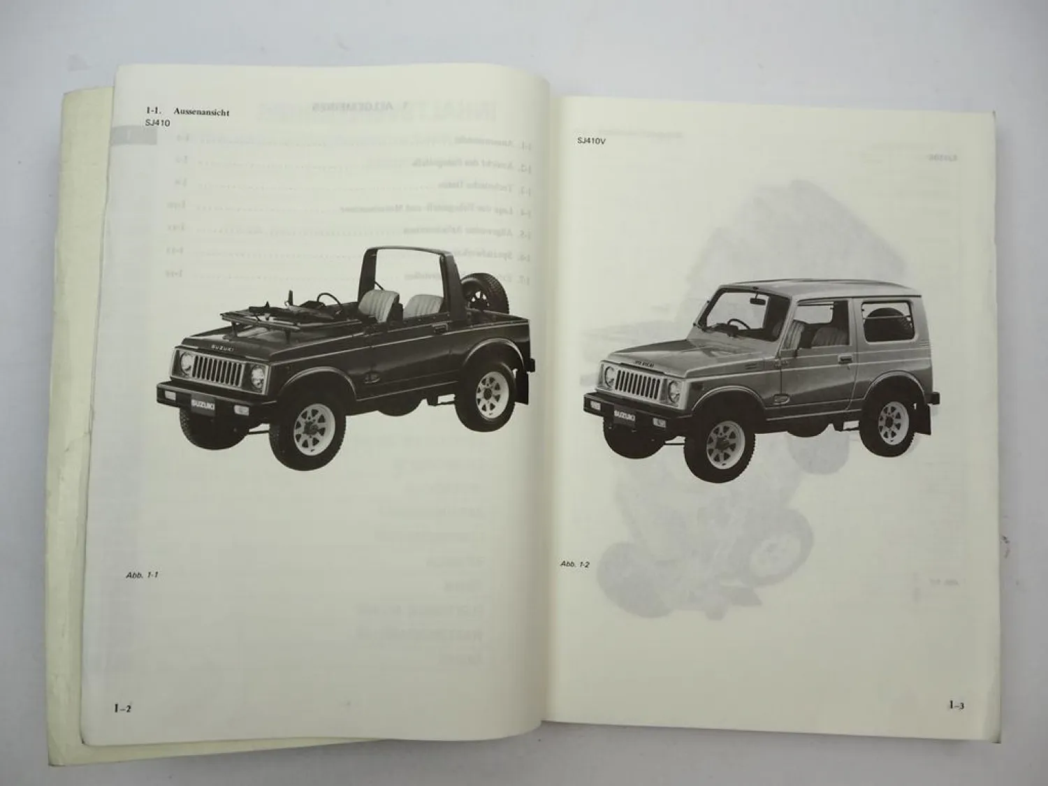 Werkstatthandbuch Suzuki Samurai SJ410 SJ410V SJ410K Reparaturanleitung 1985/91