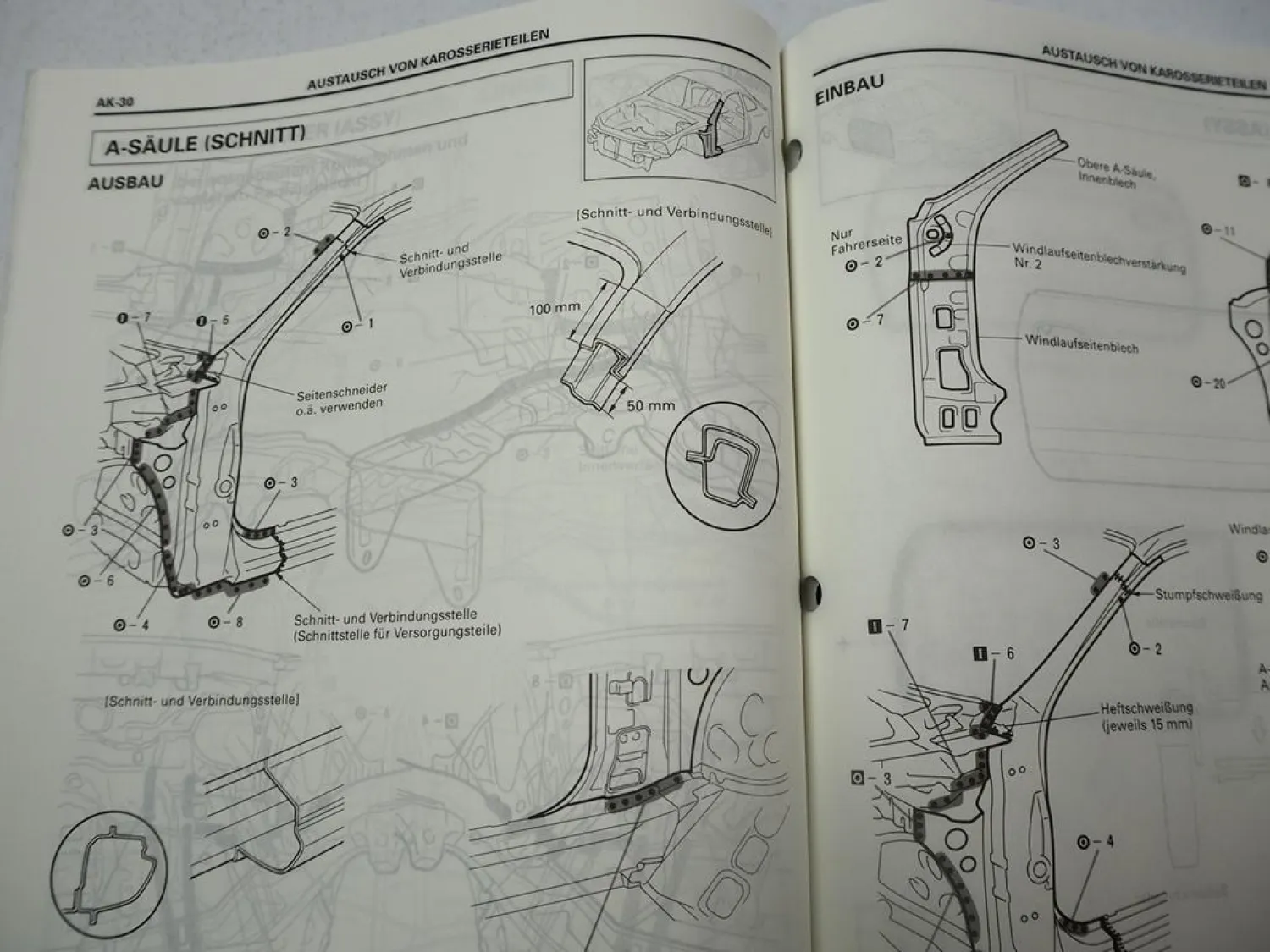 Werkstatthandbuch Toyota Celica T20 Karosserie AT200 ST200 Reparaturanleitung