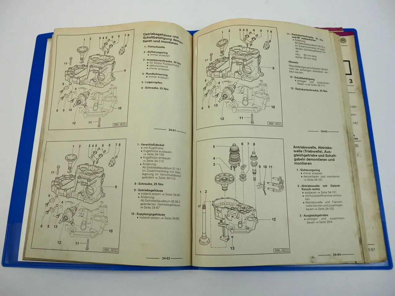 Werkstatthandbuch VW Bus Transporter T4 5 Gang Schaltgetriebe 02B ab 1991