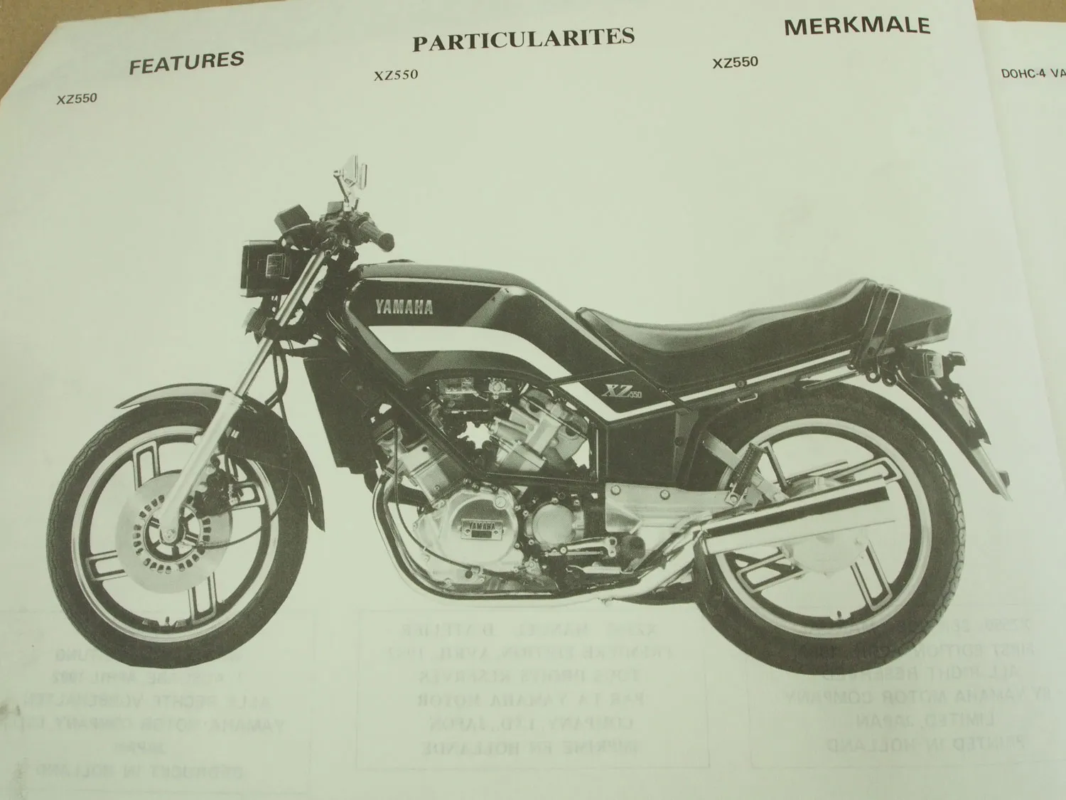 Yamaha XZ 550 Wartungsanleitung Werkstatthandbuch Service Manual 1982 11U