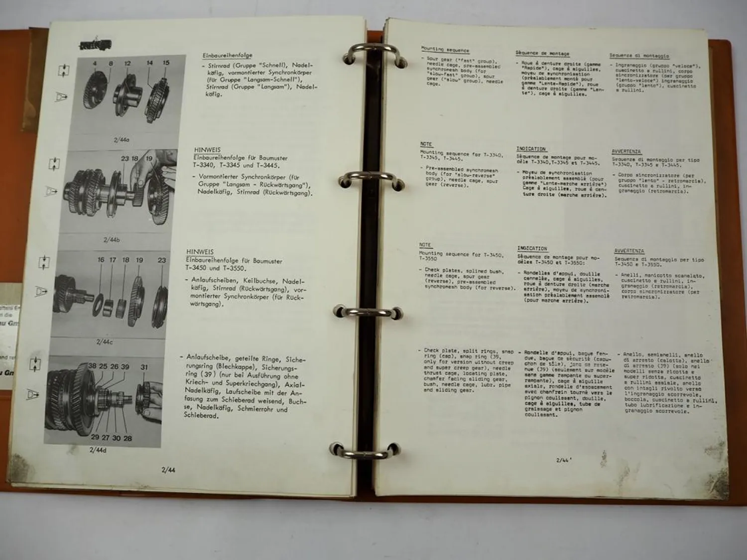 Werkstatthandbuch ZF T3000 T-3000 Schleppertriebwerk schrägverzahnt 1980