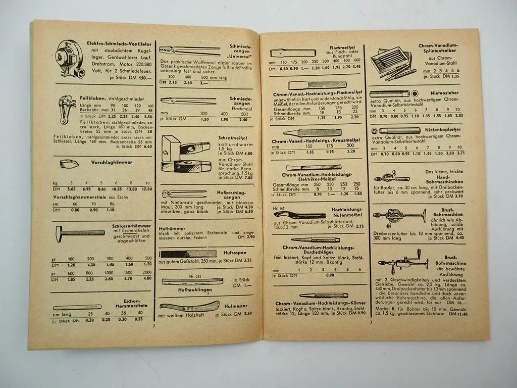 Westfalia Werkzeug Metallbearbeitung Holzbearbeitung Elektrogeräte Katalog 1951