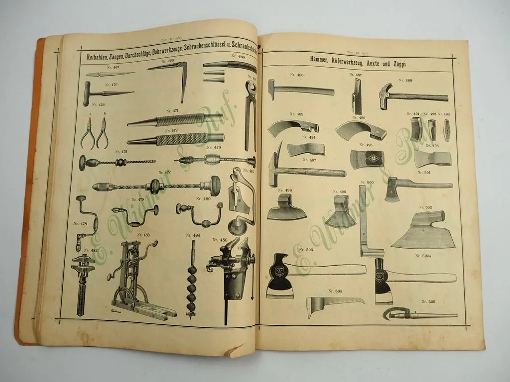 Widmer & Ruf Luzern Schweiz Werkzeuge zur Holzverarbeitung Katalog ca. 1910