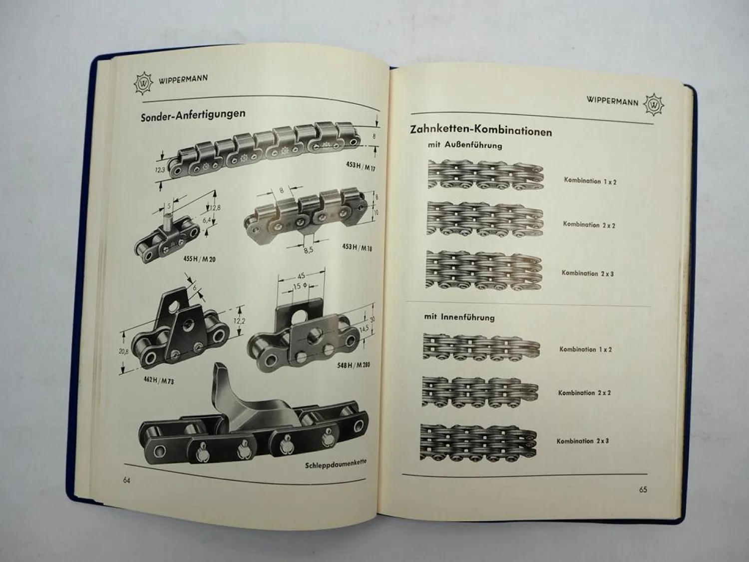 Wippermann Stahlgelenkketten Kettenräder Handbuch Katalog Berechnung 1961