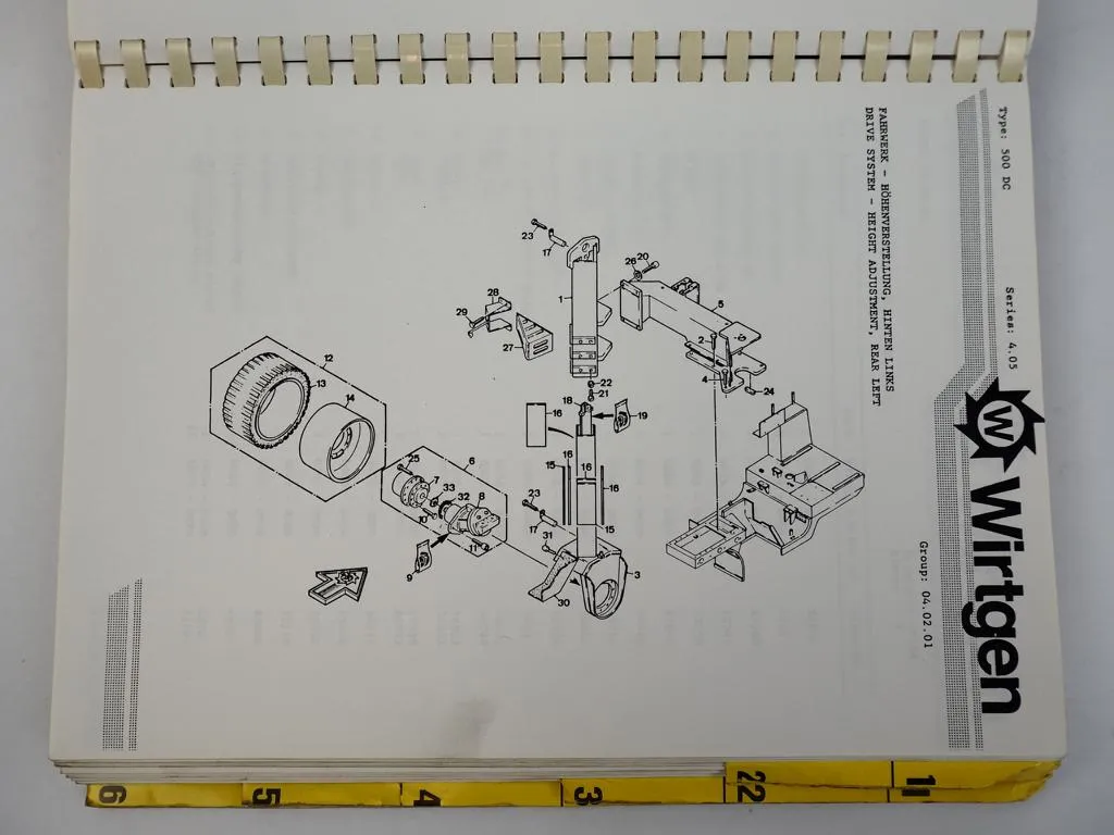 Wirtgen 500 DC Kaltfräse Bedienungsanleitung Ersatzteilkatalog Schaltplan 1994