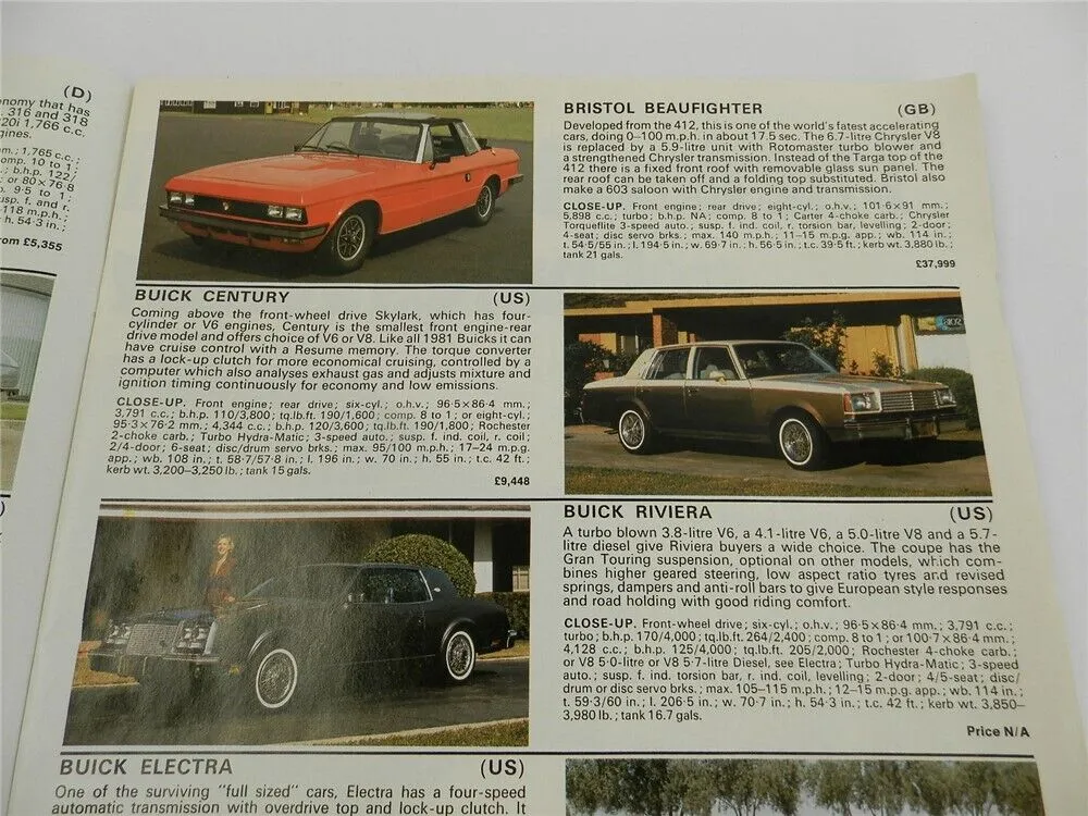 World Cars Daily Express Guide A - Z Katalog 1981 in Englisch
