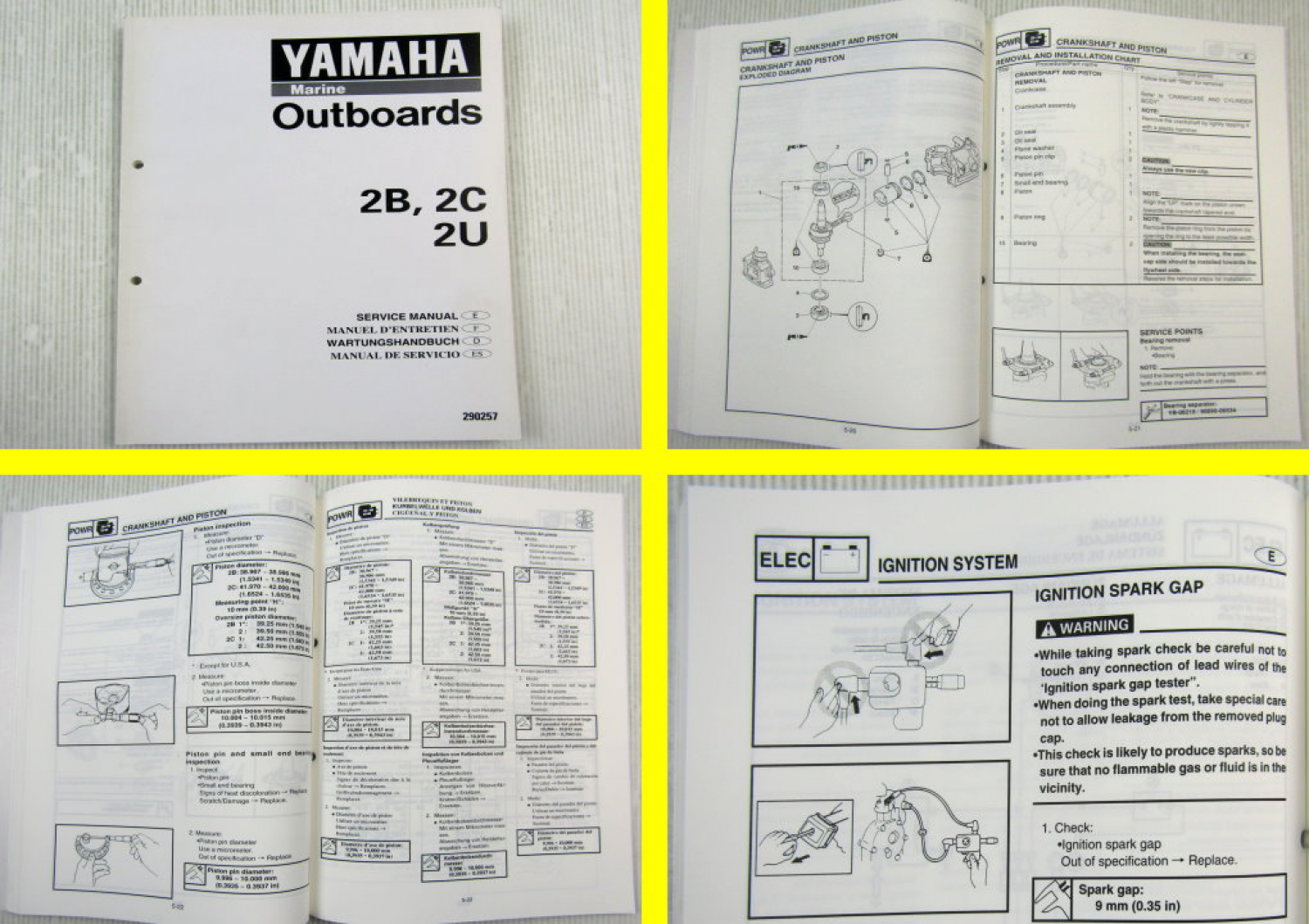 Yamaha 2B 2C 2U Werkstatthandbuch Wartungsanleitung Service Manual ...