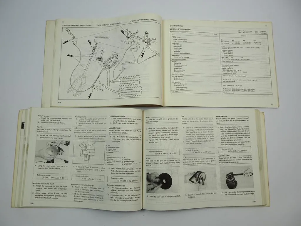 Yamaha CA50M 20H 30A Werkstatthandbuch Reparaturanleitung 1983