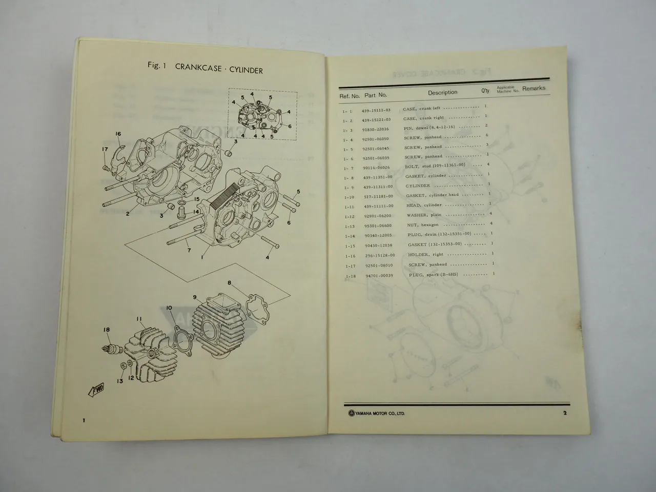 Yamaha Chappy LB-2M Type 1F0 for Europe Parts list Ersatzteilliste 1978