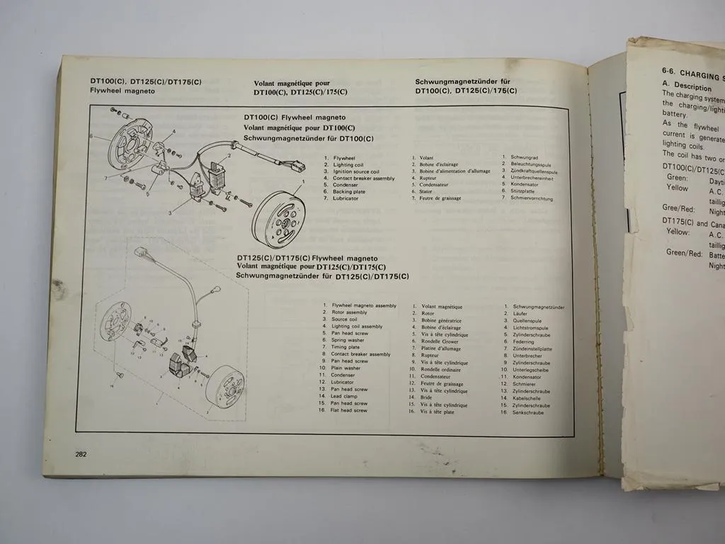 Yamaha DT 100 125 125E 175 (C) Werkstatthandbuch Wartungsanleitung 1975