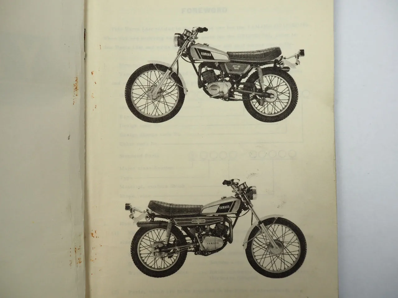 Yamaha DT125E 1G0 Katalog Ersatzteil Teile Liste Parts List 10/1978