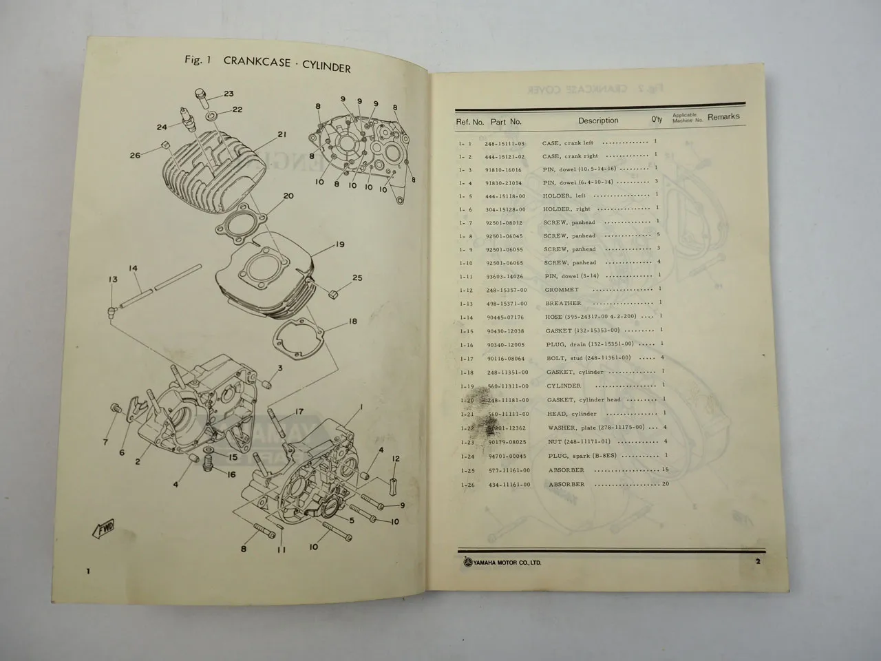 Yamaha DT125E 1G0 Katalog Ersatzteil Teile Liste Parts List 10/1978