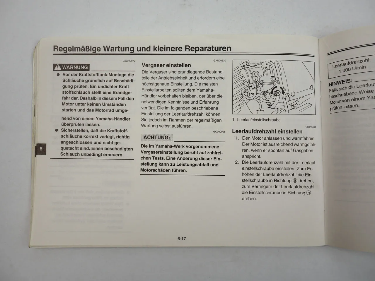 Yamaha FZS600 RJ02 Fazer 5DM Bedienungsanleitung Betriebsanleitung Wartung 1997