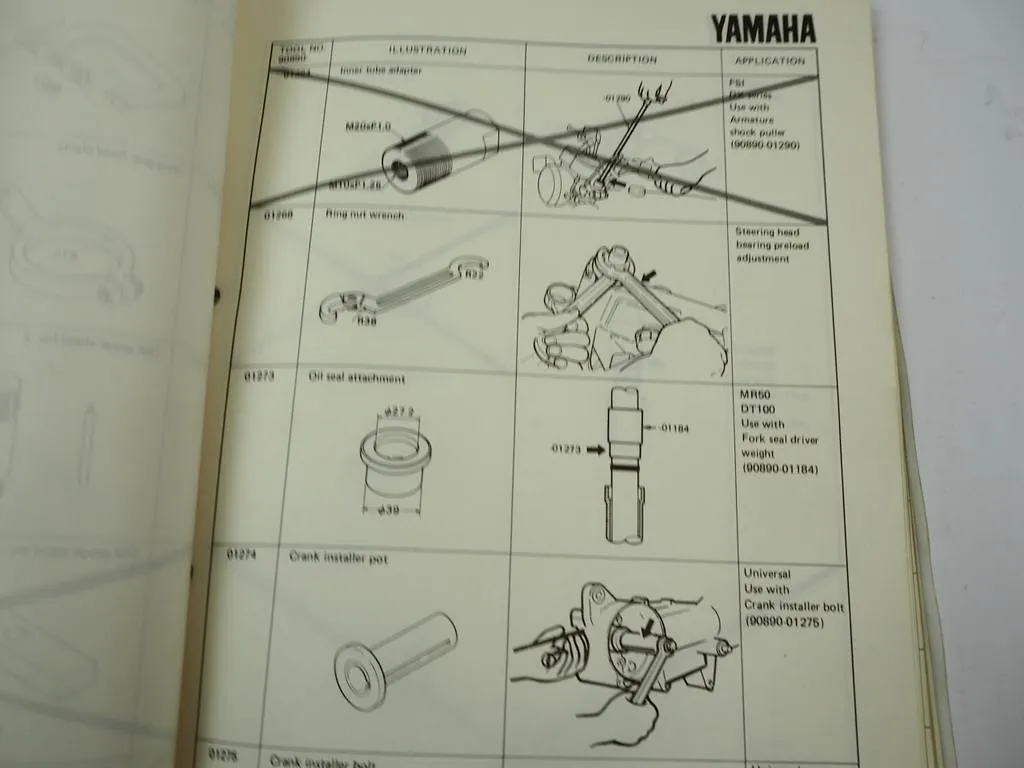 Yamaha Motorrad Werkzeuge Special Tools Werkzeug Katalog 1984/85