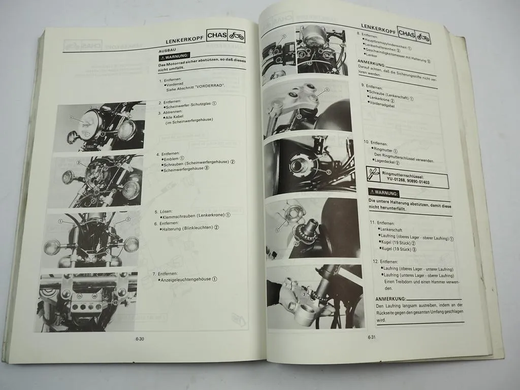 Yamaha XV125 250 Virago Reparaturanleitung Werkstatthandbuch 1989 95 97 Wartung
