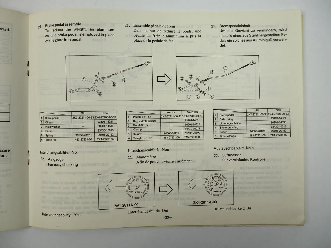 Yamaha YZ250F Werkstatthandbuch Wartungsanleitung Ergänzung 1979