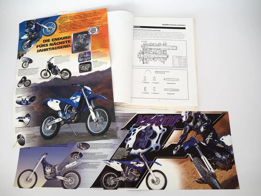 Yamaha YZ400F Motorrad Kundendienst Schulung Prospekt 1998/99