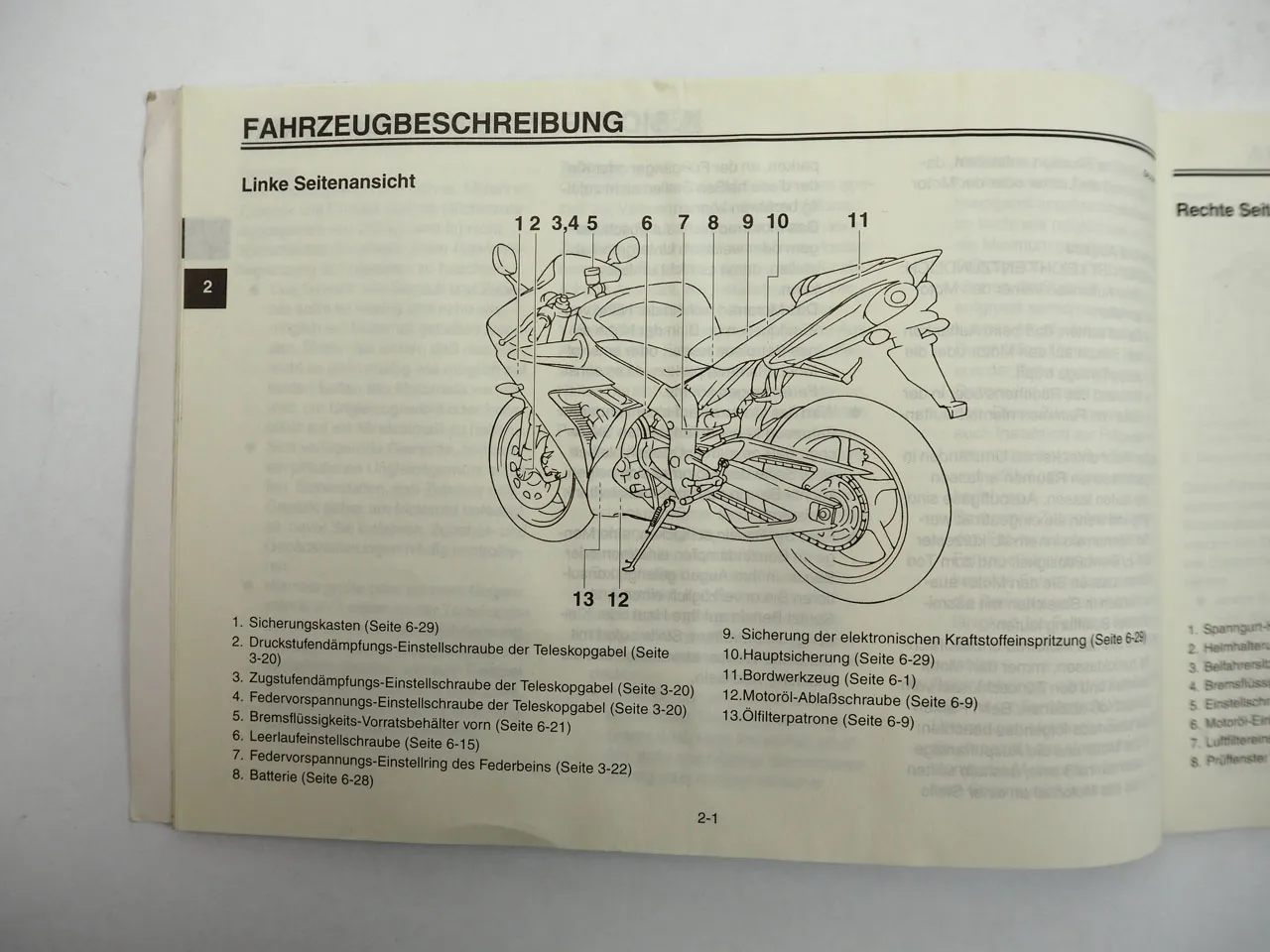 Yamaha YZF R1 Bedienungsanleitung Betriebsanleitung 2003