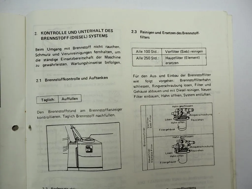 Yanmar YB201U Kompaktbagger Betriebsanleitung Ersatzteilliste