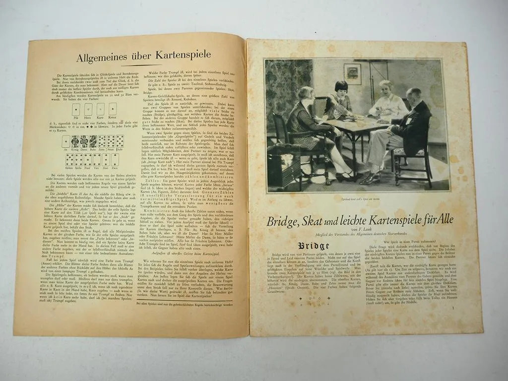 Zeitschrift Ullstein Sonderheft Nr. 107 Bridge Skat Kartenspiele 1930er Jahre