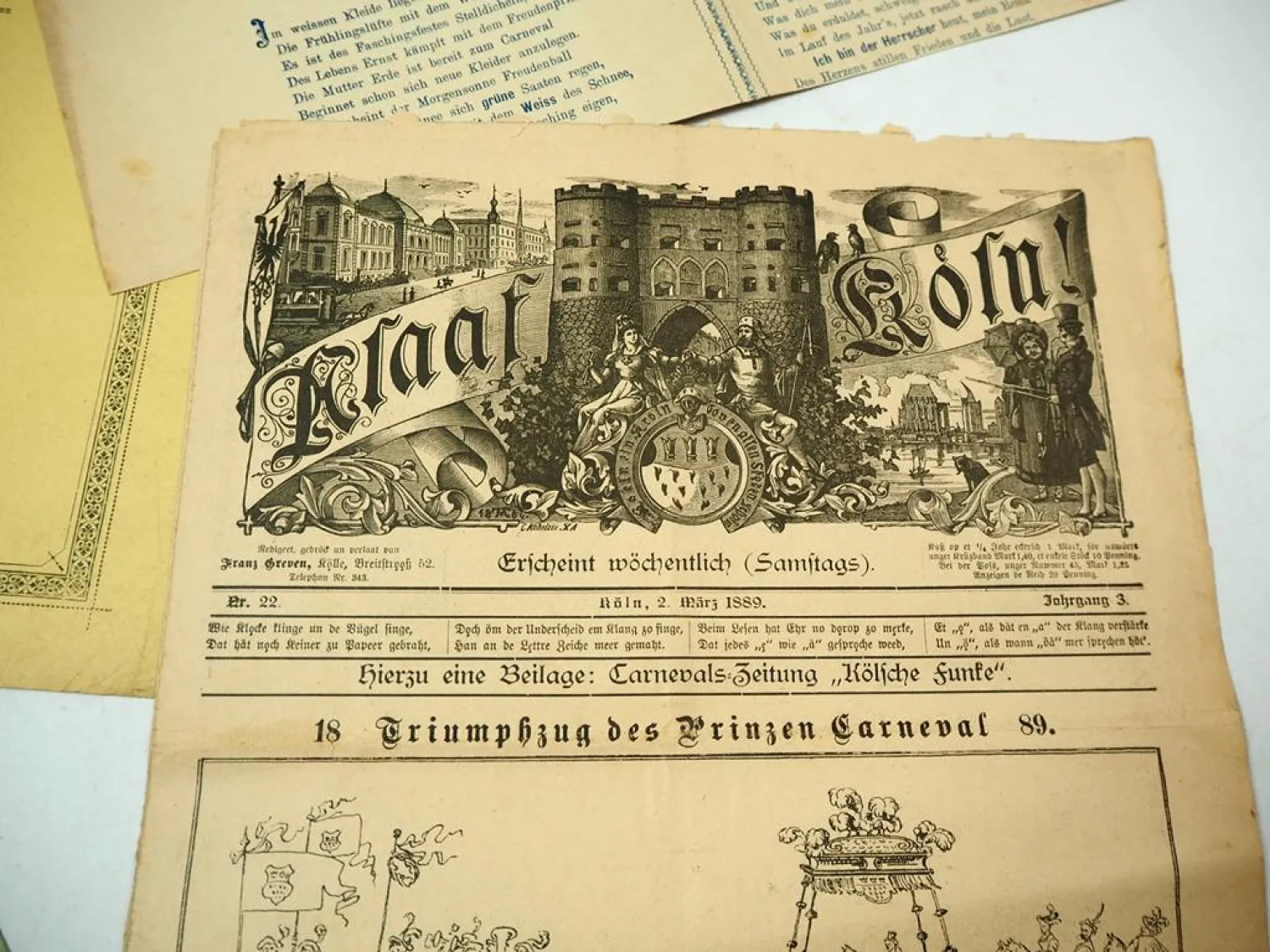Zeitschriften Blätter Kölner Karneval 1898