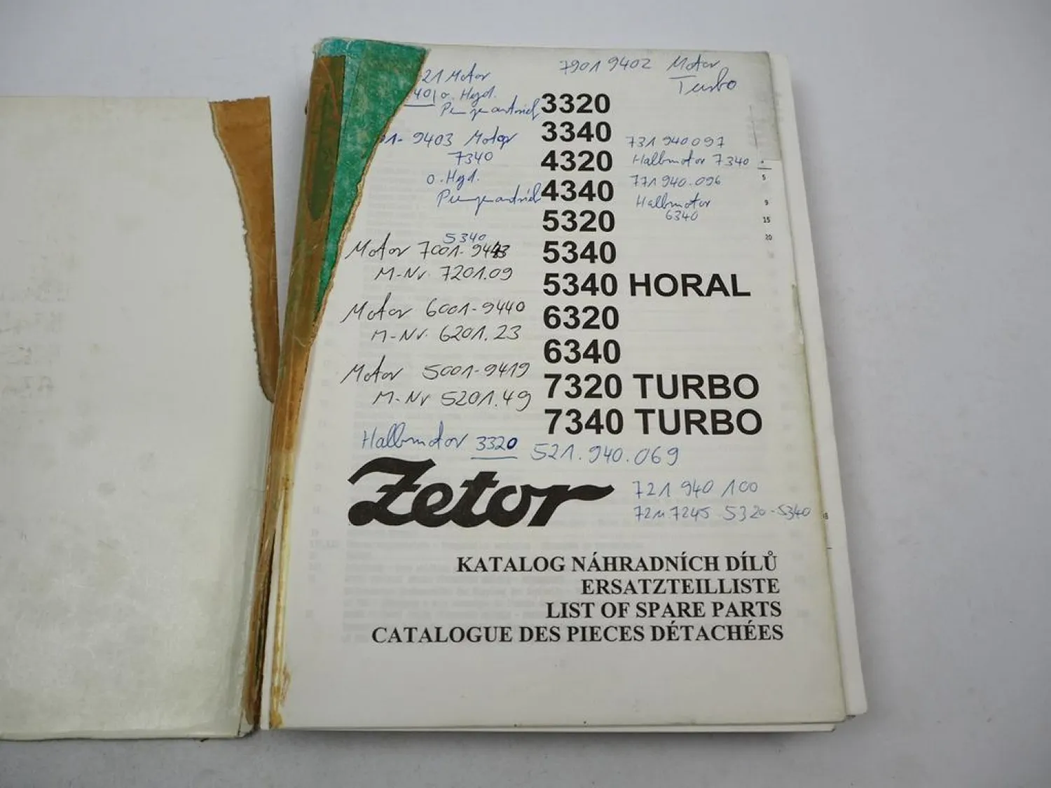 Zetor 3320 3340 4320 4340 5320 5340 6320 6340 7320 7340 Ersatzteilliste 1995
