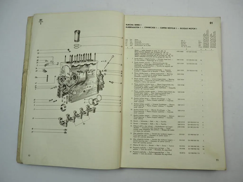 Zetor 6711 6718 Traktor Ersatzteilliste Spare Parts List 1972
