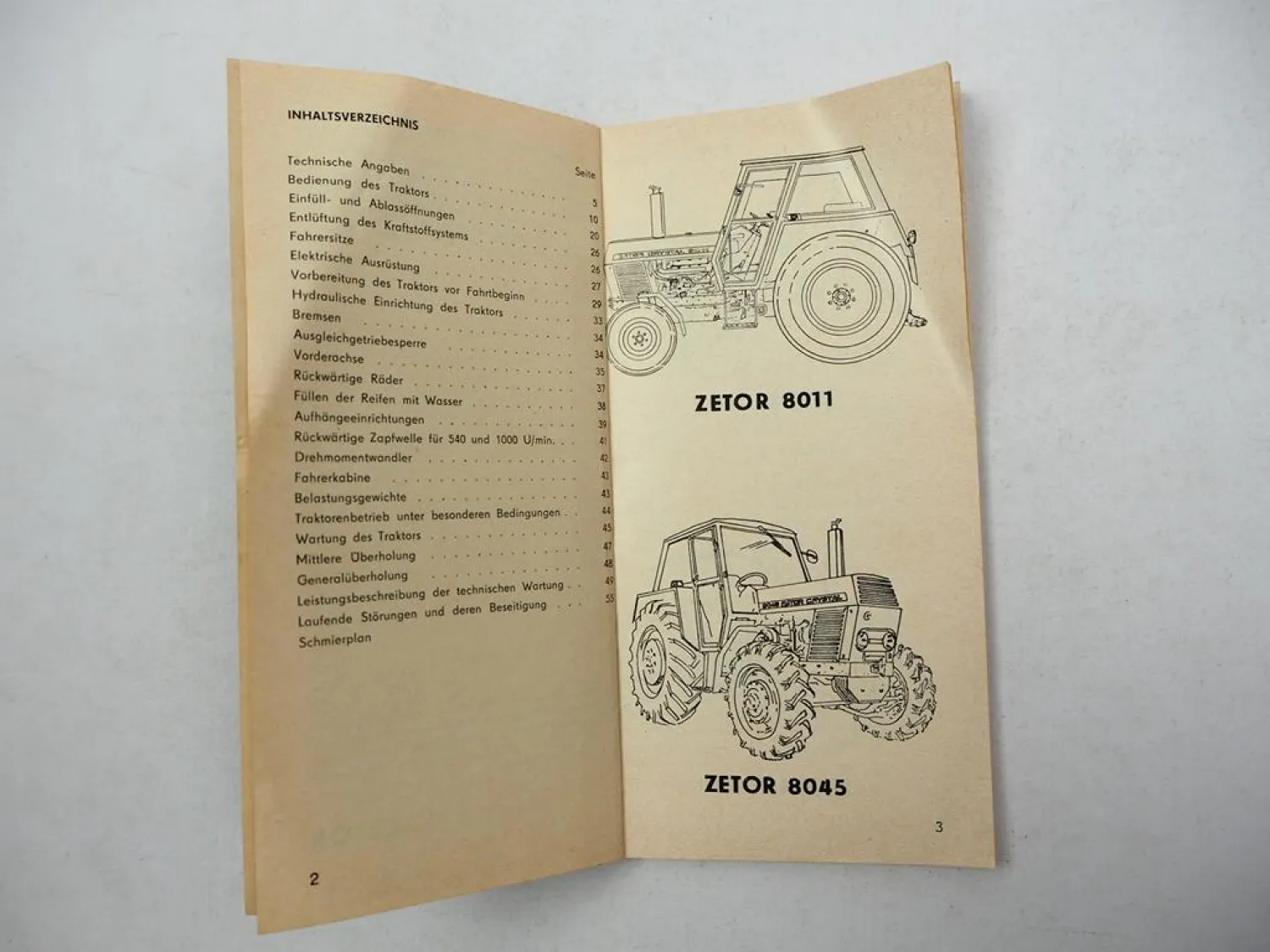 Zetor 8011 8045 12011 12045 Traktor Betriebsanleitung Wartung Scheckbuch 1976