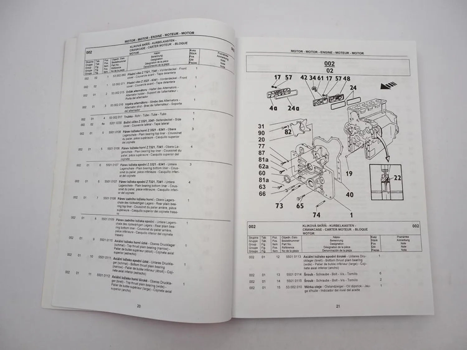 Zetor Z 3321 - 7321 3341 - 7341 Super Turbo Ersatzteilliste Parts List 3/2000